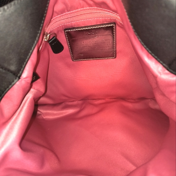 COACH Black Croc-Embossed Leather Maggie 2-Strap Purse Handbag EXC - Picture 12 of 14